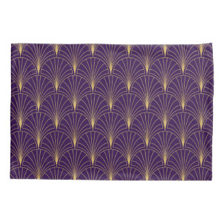 Art Deco Lila und Gold Art Deco Kissenbezug