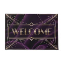 Art Deco Lila Welcome Doormat