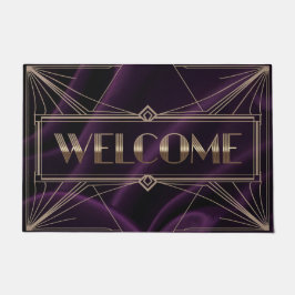 Art Deco Lila Welcome Doormat Fußmatte