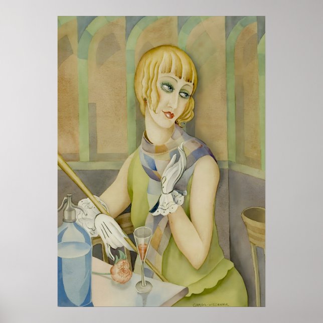Art Déco - Lili Elbe Portrait par Gerda Wegener (Devant)