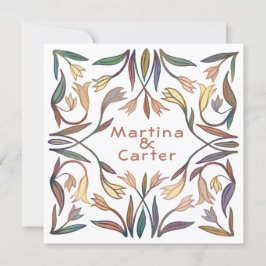 Art Deco Lilies Handmade Floral Boho Wedding Einladung