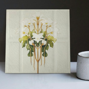 Art Deco Lilly Wanddekoration Art Nouveau Keramikf Fliese