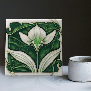 Art Deco Lilly Wanddekoration Art Nouveau Keramikf Fliese