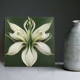 Art Deco Lilly Wanddekoration Art Nouveau Keramikf Fliese