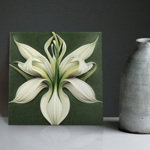 Art Deco Lilly Wanddekoration Art Nouveau Keramikf Fliese