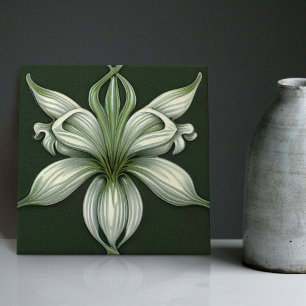 Art Deco Lilly Wanddekoration Art Nouveau Keramikf Fliese