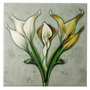 Art Deco Lilly Wanddekoration Art Nouveau Keramikf Fliese