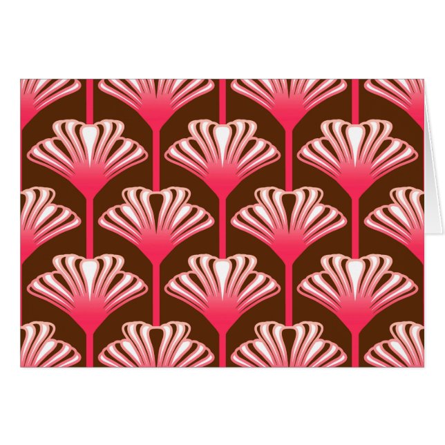 Art Deco Lily, Dunkelbraun und Korallenrosa (Vorderseite (Horizontal))