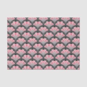 Art Deco Lily, grau / grau und korallenrosa Seidenpapier