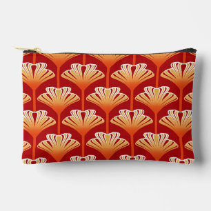 Art Deco Lily, Mandarine Orange und Gold Zubehörtasche