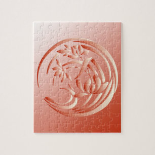 Art Deco Lily Muster - Korallenorange