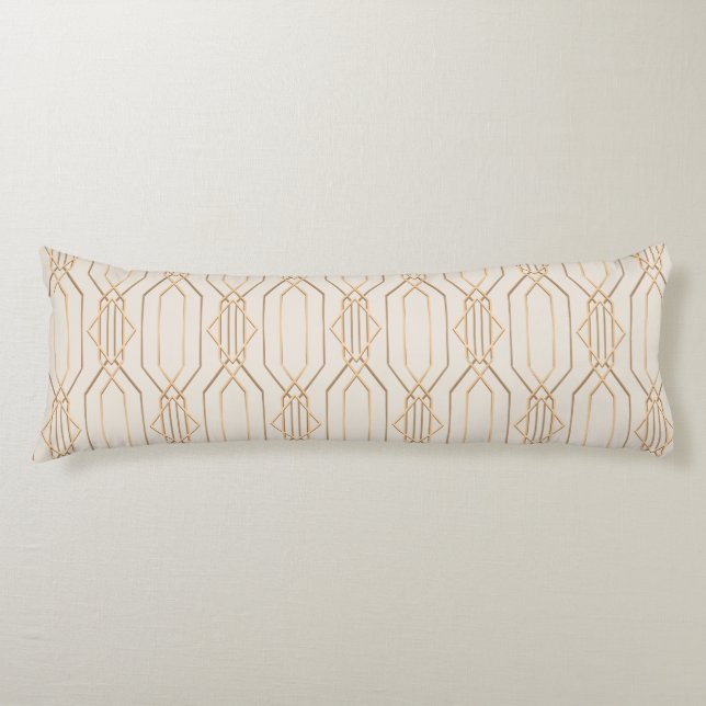 Art Deco Linen & Gold Seitenschläferkissen (Vorderseite)