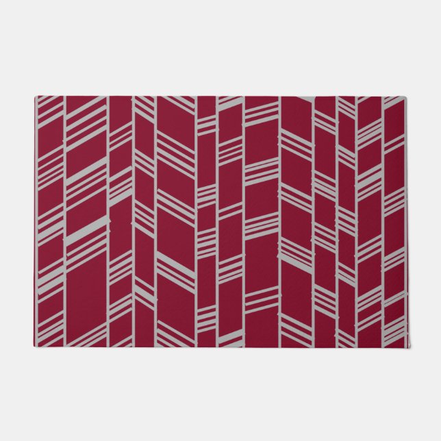 Art Deco Lines - Maroon Fußmatte (Vorderseite)