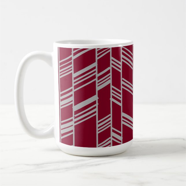 Art Deco Lines - Maroon Kaffeetasse (Links)