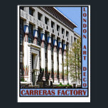 Art Deco London - Carreras Factory Poster<br><div class="desc">Ehemalige Carreras Zigarettenfabrik in Nord-London. Im alten ägyptischen Tempel dekoriert und mit schwarzen Katzen dekoriert, die zu den Zigarettenmarken gehörten. Im Jahr 1999 wurde das Greater London House wiederhergestellt und in "Greater London House" umbenannt.</div>