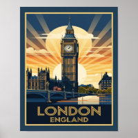 Art Deco London England Big Ben