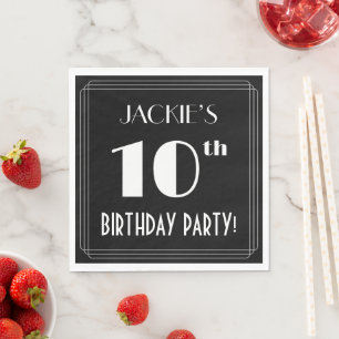 Art Deco Look 10. Geburtstagsparty mit Individuell Serviette