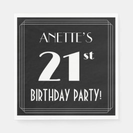 Art Deco Look 21. Geburtstag Party mit Individuell Serviette