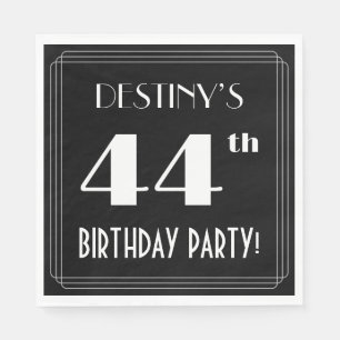 Art Deco Look 44. Geburtstagsparty mit Individuell Serviette
