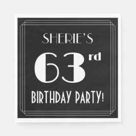 Art Deco Look 63. Geburtstagsparty mit Individuell Serviette