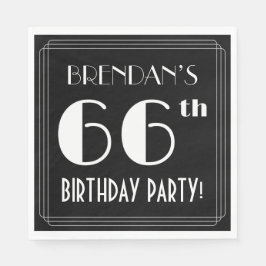 Art Deco Look 66. Geburtstagsparty mit Individuell Serviette