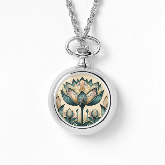 Art Deco Lotus eWatch Armbanduhr (Vorderseite)