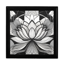Art Deco Lotus Holzschmuck Kap Box