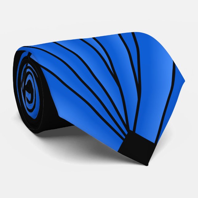 Art Deco Lüfter Design Deep Blue Krawatte (Gerollt)