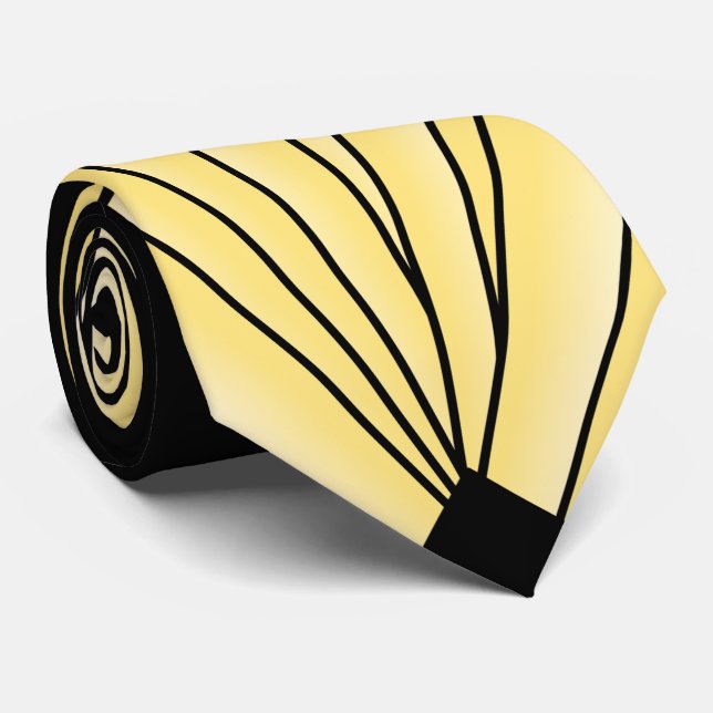 Art Deco Lüfter Design Gelbe Neck Tie Krawatte (Gerollt)