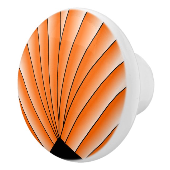 Art Deco Lüfter Design Orange Keramik Knock Keramikknauf (Rechts)