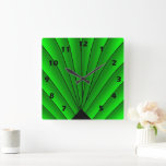 Art Deco Lüfter Design Uhr Grüne Wand<br><div class="desc">Wall clock art deco design that you can customise with any text of your choice. Should you require any help with customising then contact us through the link on this page. Art deco wall clock.</div>
