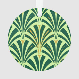 Art-Deco-Lüftermuster - Kiefer- und Minzgrün Ornament