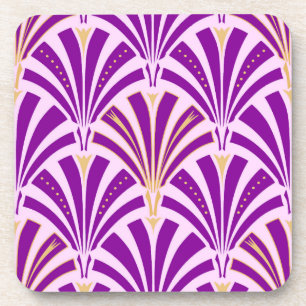 Art-Deco-Lüftermuster - lila und orchid Getränkeuntersetzer
