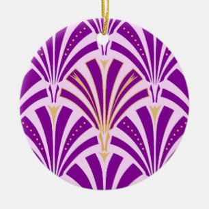 Art-Deco-Lüftermuster - lila und orchid Keramik Ornament