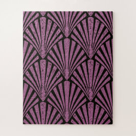 Art-Deco, Lüftermuster, rosa, schwarz, metallisch,