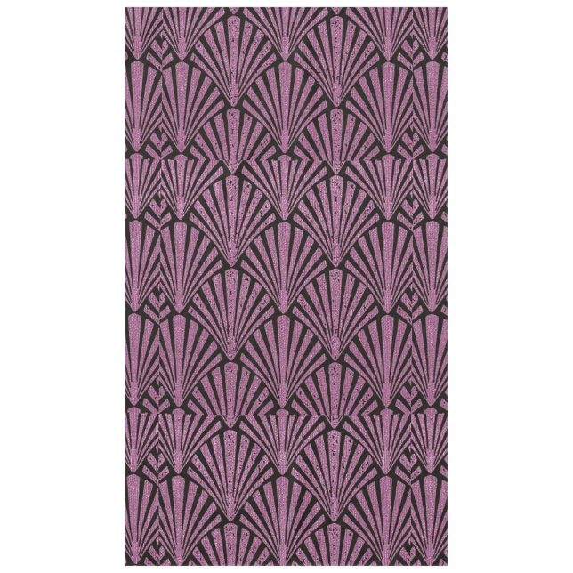 Art-Deco, Lüftermuster, rosa, schwarz, metallisch, Tischdecke (Vorderseite)
