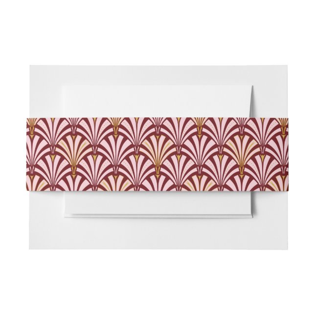 Art-Deco-Lüftermuster - Rosa und Bordeaux Einladungsbanderole (Vorderseite Beispiel)