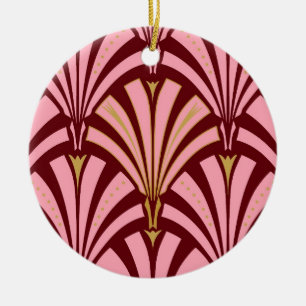 Art-Deco-Lüftermuster - Rosa und Maron Keramikornament