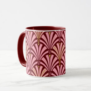 Art-Deco-Lüftermuster - Rosa und Maron Tasse