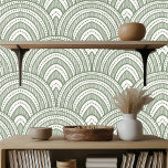 Art Deco Lüftermuster Sage Green Tapete<br><div class="desc">Eine elegante Art Deko Fan Muster Salbei grün, schälen und Tapeten Tapete Wand Behandlung, um Ihr Bad, Küche, oder jedes Zimmer zu modernisieren. Ideal, wenn Sie in einer Mietwohnung wohnen, die Ihren persönlichen Stil und Ihre Touch des Designs benötigt, um Dinge zum Pop zu machen. Tapete mit Schale und Stock...</div>