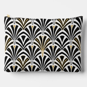 Art Deco Lüftermuster, Schwarz und Weiß Zubehörtasche