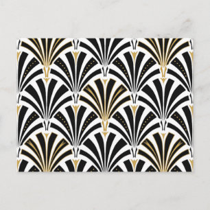 Art-Deco-Lüftermuster - Schwarzweiß Postkarte