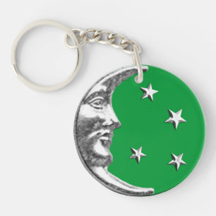 Art Déco Lune et Etoiles - Jade Green et Argent