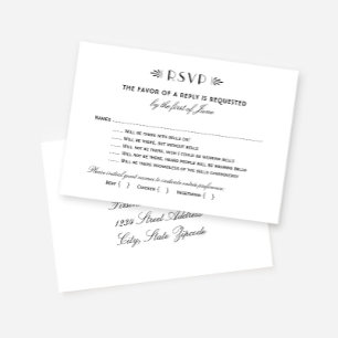 Art Deco Lustige Glocken Mahlzeitenwahl Hochzeit RSVP Karte