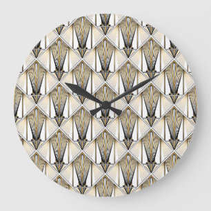 Art Deco, Luxus-Goldmotiv Große Wanduhr