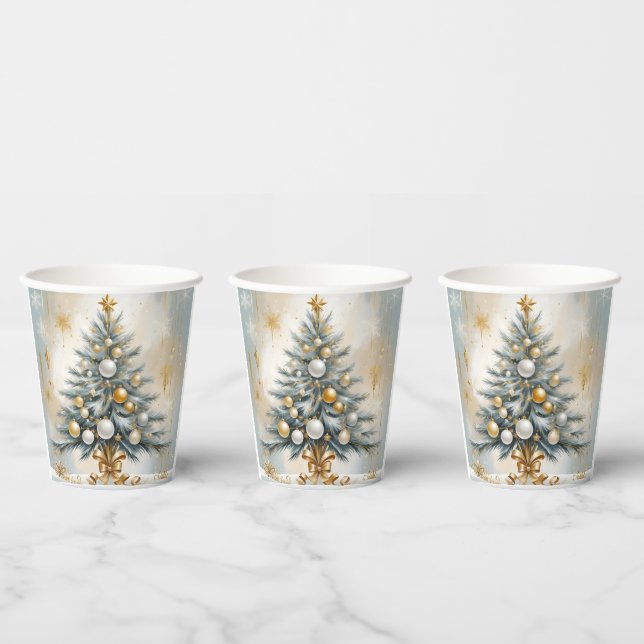 Art Deco Luxus Weihnachten Pappbecher (Multi)