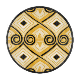 Art Deco macht Persia (Gelb und Schwarz) Charcuter Schneidebrett