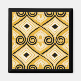 Art Deco macht Persia (Gelb und Schwarz) Magnet