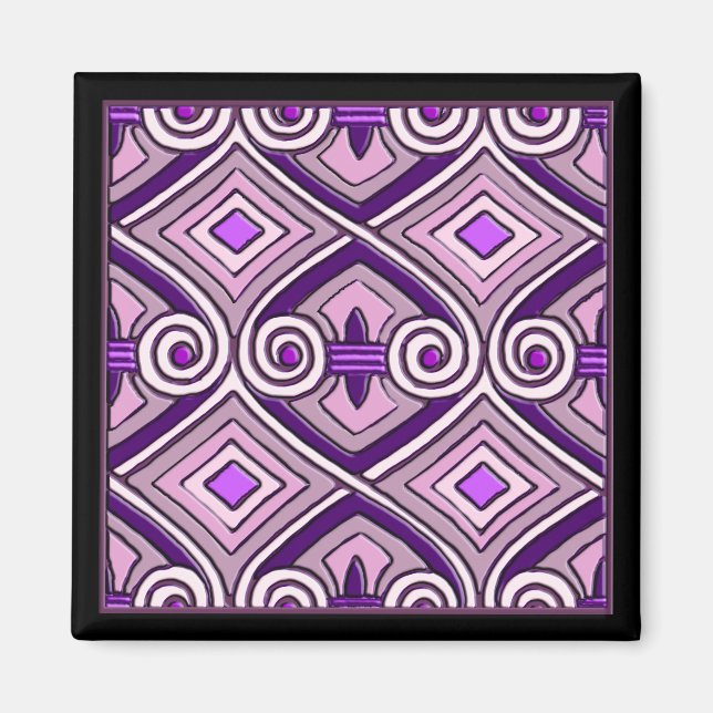 Art Deco macht Persia (helle Purples) Magnet (Vorne)