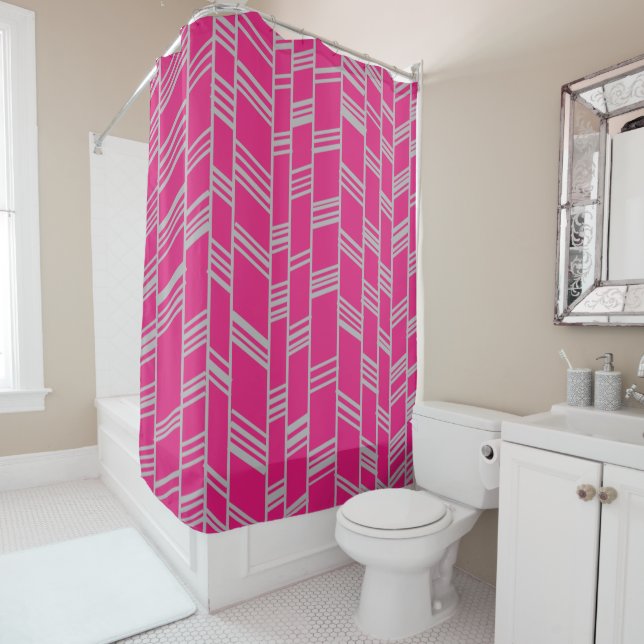 Art Deco Magenta Duschvorhang (Beispiel)